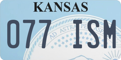 KS license plate 077ISM