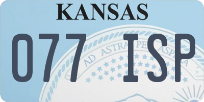 KS license plate 077ISP