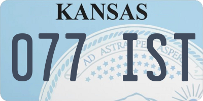 KS license plate 077IST