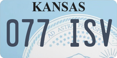 KS license plate 077ISV