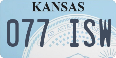 KS license plate 077ISW