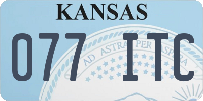 KS license plate 077ITC