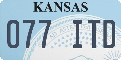 KS license plate 077ITD