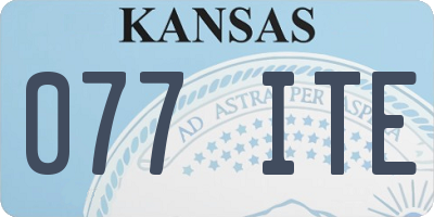 KS license plate 077ITE