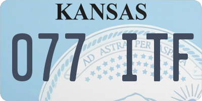 KS license plate 077ITF