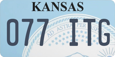 KS license plate 077ITG