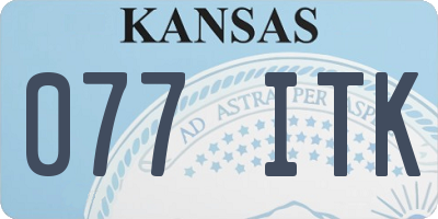 KS license plate 077ITK