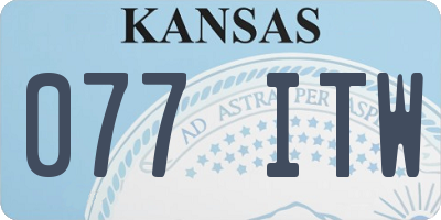 KS license plate 077ITW
