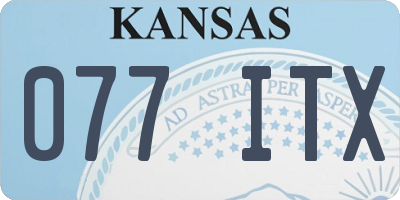 KS license plate 077ITX