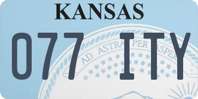 KS license plate 077ITY
