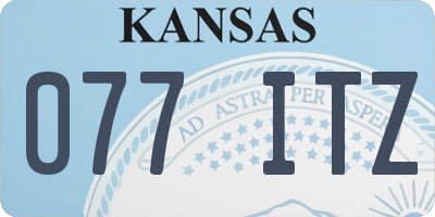 KS license plate 077ITZ