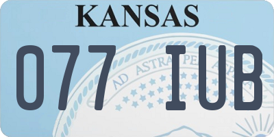 KS license plate 077IUB