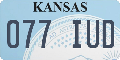 KS license plate 077IUD