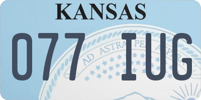 KS license plate 077IUG