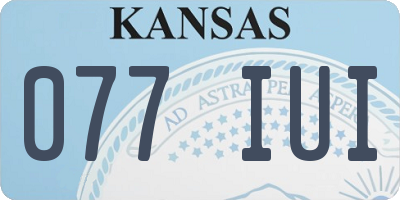 KS license plate 077IUI