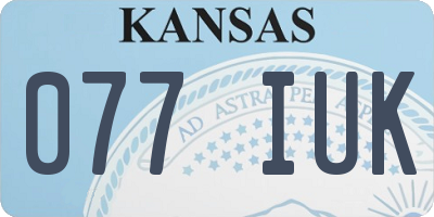 KS license plate 077IUK