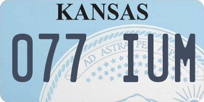 KS license plate 077IUM