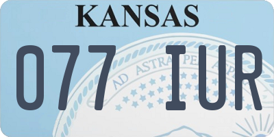 KS license plate 077IUR