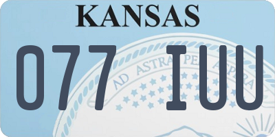 KS license plate 077IUU