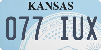 KS license plate 077IUX