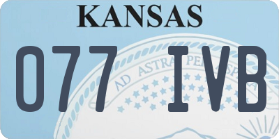 KS license plate 077IVB