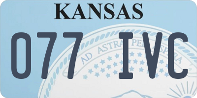 KS license plate 077IVC