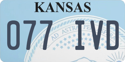 KS license plate 077IVD