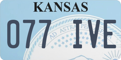 KS license plate 077IVE