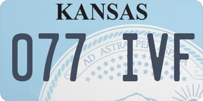 KS license plate 077IVF