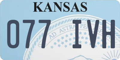KS license plate 077IVH