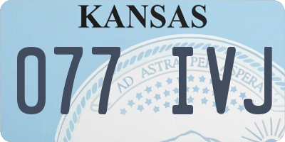 KS license plate 077IVJ
