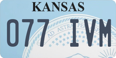 KS license plate 077IVM