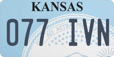 KS license plate 077IVN