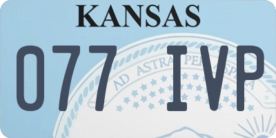 KS license plate 077IVP