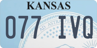 KS license plate 077IVQ