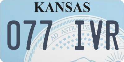 KS license plate 077IVR