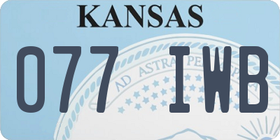 KS license plate 077IWB