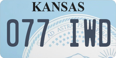 KS license plate 077IWD