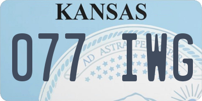 KS license plate 077IWG