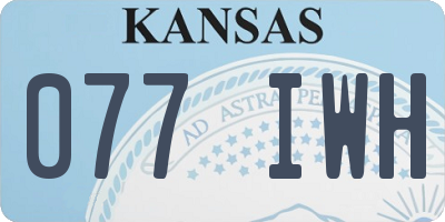 KS license plate 077IWH