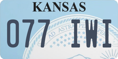 KS license plate 077IWI