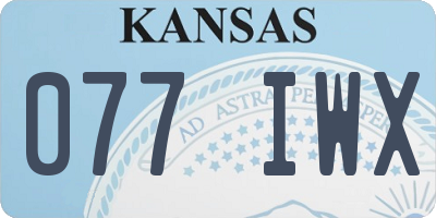 KS license plate 077IWX