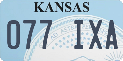 KS license plate 077IXA
