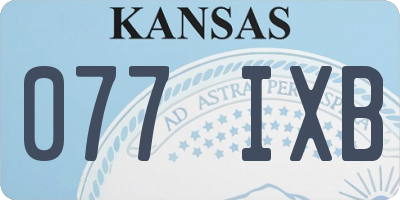 KS license plate 077IXB