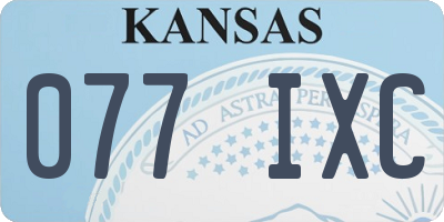 KS license plate 077IXC