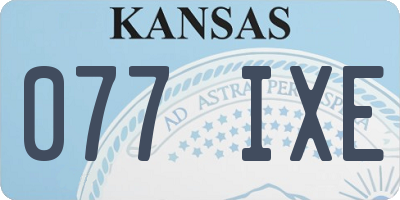 KS license plate 077IXE