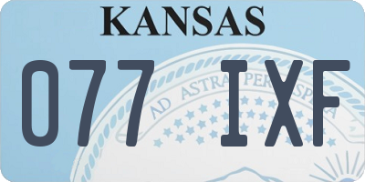 KS license plate 077IXF