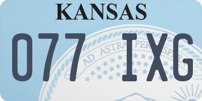 KS license plate 077IXG