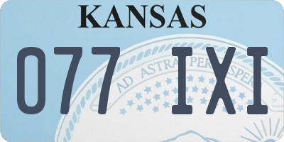 KS license plate 077IXI