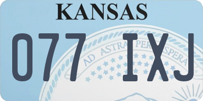 KS license plate 077IXJ